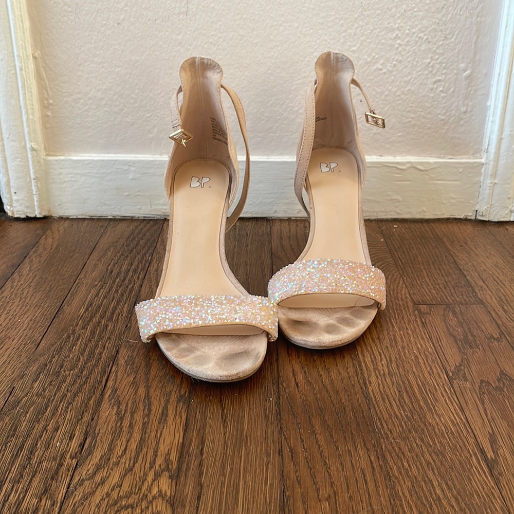 Nude/crystal 3” heel